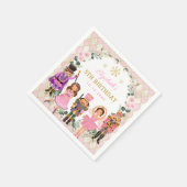  roze voedingskraker kerstfeestdag servet (Hoek)