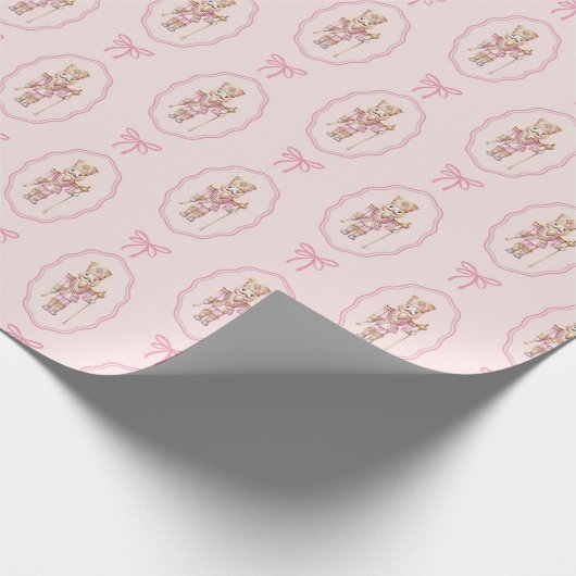 Roze voedingskraker omslagpapier cadeaupapier (Hoek)