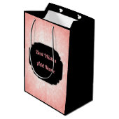  roze Voeg de naam 80e verjaardag toe Medium Cadeauzakje (Achterkant Gekanteld)