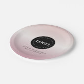 Roze voeg de Tekst van de Logo van het Bedrijfs va Papieren Bordje (Gekanteld)