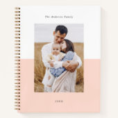 Roze Voeg je eigen 3 foto galerij Notitieboek (Voorkant)