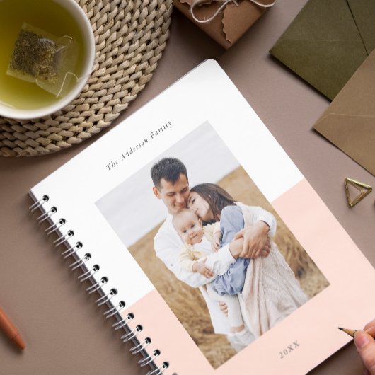 Roze Voeg je eigen 3 foto galerij Notitieboek