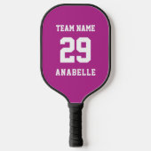 Roze Voeg je teamnaam Jersey Number tekst toe Pickleball Paddle (Voorkant)