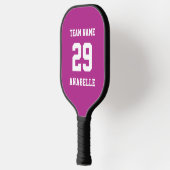 Roze Voeg je teamnaam Jersey Number tekst toe Pickleball Paddle (Links)