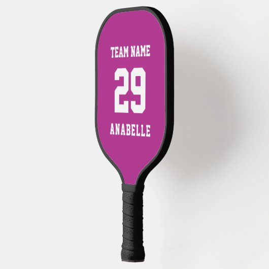 Roze Voeg je teamnaam Jersey Number tekst toe Pickleball Paddle (Links)