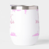 Roze voeg koppelnaam datum monogram glitter sparkl (Rechts)