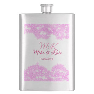 Roze voeg koppelnaam datum monogram glitter sparkl flacon