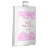 Roze voeg koppelnaam datum monogram glitter sparkl flacon (Rechts)