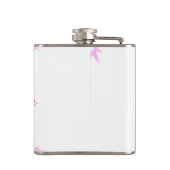 Roze voeg koppelnaam datum monogram glitter sparkl heupfles (Achterkant)