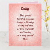  Roze Voeg naam toe Word goed Kaart (Gele Bloem)