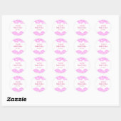 Roze voeg stel naam datum monogram glitters schitt ronde sticker (Vel)
