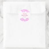 Roze voeg stel naam datum monogram glitters schitt ronde sticker (Tas)