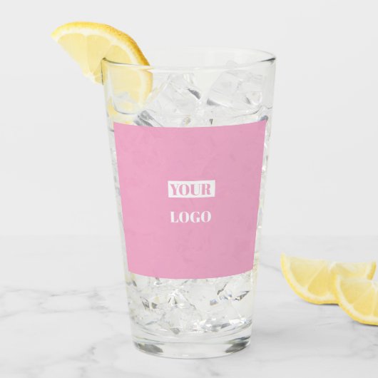 Roze - voeg uw logo toe glas (Voorkant ijs)