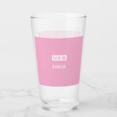 Roze - voeg uw logo toe glas (Voorkant)