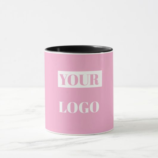 Roze - voeg uw logo toe  mok (Midden)