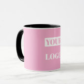 Roze - voeg uw logo toe  mok (Voorkant links)