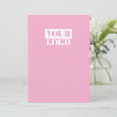 Roze - voeg uw logo toe save the date (Staand voorkant)