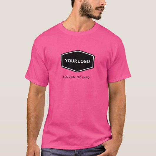 Roze Voeg uw ontwerp toe | Aangepaste bedrijfsnaam T-shirt (Voorkant)
