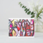 Roze voelen in plaats van rood (abstract schildere briefkaart (Staand voorkant)