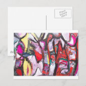 Roze voelen in plaats van rood (abstract schildere briefkaart (Voorkant / Achterkant)