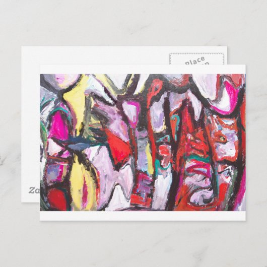 Roze voelen in plaats van rood (abstract schildere briefkaart (Voorkant / Achterkant)