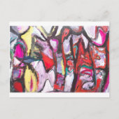 Roze voelen in plaats van rood (abstract schildere briefkaart (Voorkant)