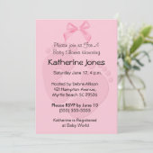 Roze Voetafdrukken Baby Douche Uitnodigingen (Staand voorkant)