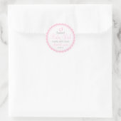 Roze Voetafdrukken - Baby shower Favor Ronde Sticker (Tas)