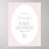  Roze Voetafdrukken Baby shower Welkomstbord Poster (Voorkant)