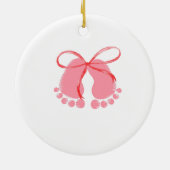 Roze Voetafdrukken Feestelijke Winter Design Patro Keramisch Ornament (Achterkant)