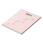 Roze voetafdrukken gepersonaliseerd notitieblok (Linkerzijde)