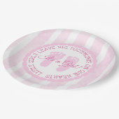Roze voetafdrukken Meisjes Baby shower Papier Bord (Gekanteld)