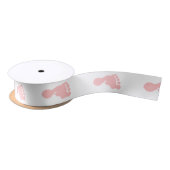 Roze voetafdrukken Satin Ribbon Satijnen Lint (Spoel)
