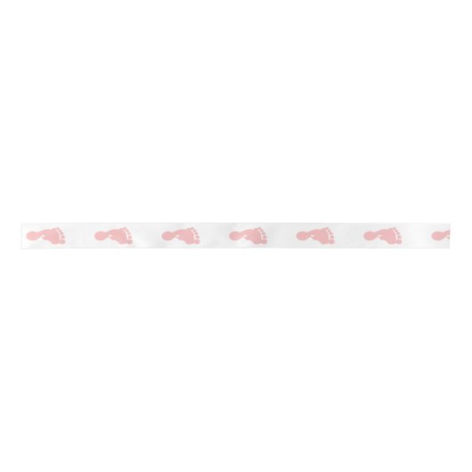 Roze voetafdrukken Satin Ribbon Satijnen Lint (Voorkant)