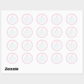 Roze Voetafdrukken Sweet Baby Meisje Ronde Sticker (Vel)