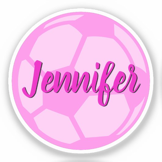 Roze Voetbal Aangepaste naam Sticker (Voorkant)