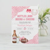 Roze Voetbal Baby Borrel Kaart (Staand voorkant)