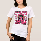 Roze Voetbal Bewustzijnsontwerp Tri-Blend Shirt (Voorkant)