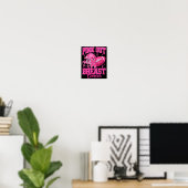 Roze voetbal borstkanker bewustzijn roze poster (Thuiskantoor)