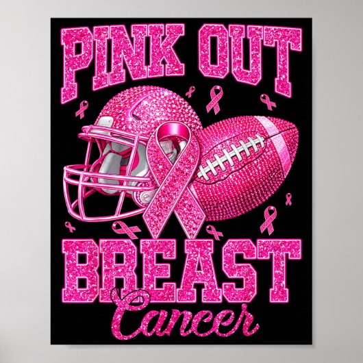 Roze voetbal borstkanker bewustzijn roze poster (Voorkant)