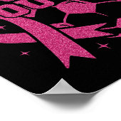 Roze Voetbal Borstkanker Pink Out Kick For A Cure Poster (Hoek)