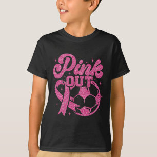 Roze Voetbal Borstkanker Roze Uit Trappen Voor Een T-shirt