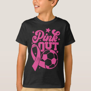 Roze Voetbal Borstkanker Roze Uit Trappen Voor Een T-shirt