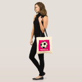 Roze voetbal canvas tas voor meisjesteam en coach (Voorkant (model))