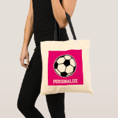 Roze voetbal canvas tas voor meisjesteam en coach (Voorkant (product))