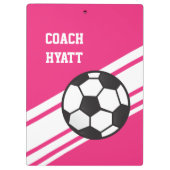 Roze Voetbal coach - Aangepast klembord (Achterkant)