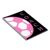 Roze Voetbal Coach Notitieboek (Rechterzijde)