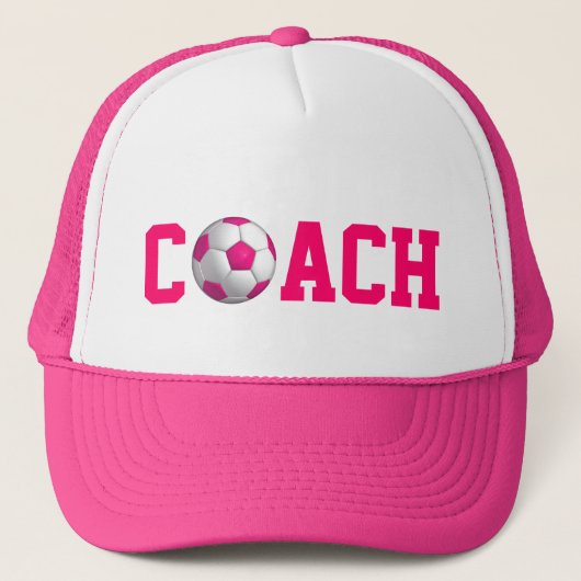 Roze Voetbal coach Trucker Pet (Voorkant)