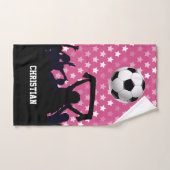 Roze Voetbal en ventilatoren Bad Handdoek (Handdoek)