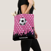 Roze Voetbal en ventilatoren Tote Bag (Dichtbij)